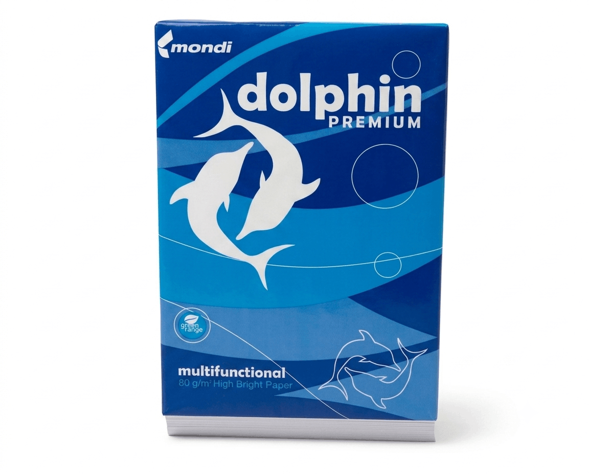 Dolphin A4 unruled rim of paper